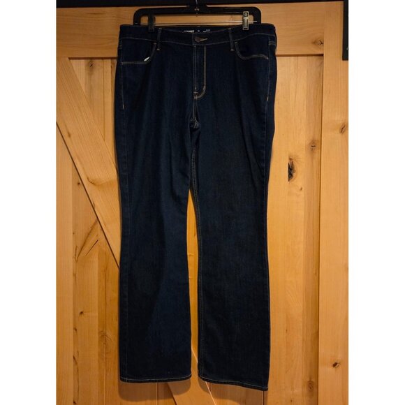 Old Navy Jeans Womens Size 14 Blue Wow Bootcut Mid Rise Dark Wash Denim Stretch - Picture 1 of 13